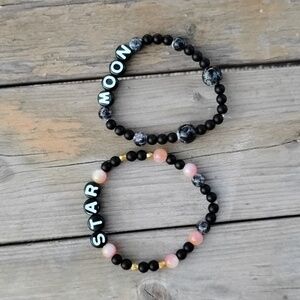 Handmade matching bracelets.